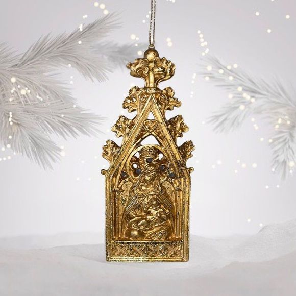Ornate Gold Mother & Chid Vintage Christmas Ornament - Picture 3 of 3